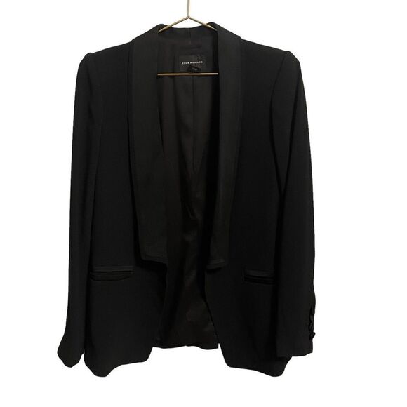 Club Monaco Black Tuxedo Style Single Button Blazer Size 4 - Picture 2 of 9